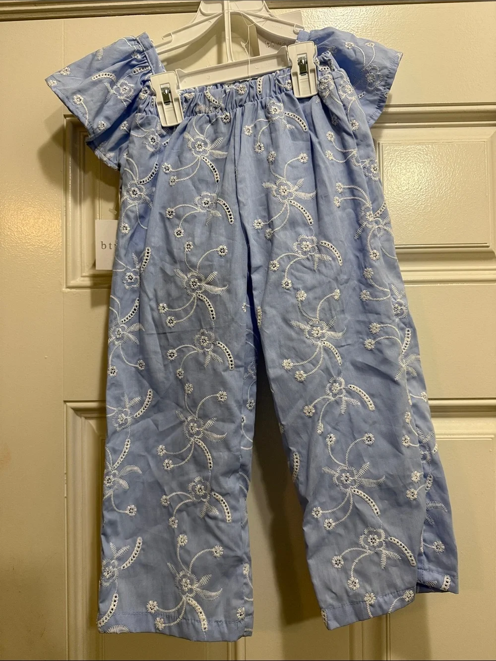 btween Blue Embroidered 3-Piece Girls Set